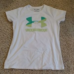 Girls White Under Armour T-Shirt